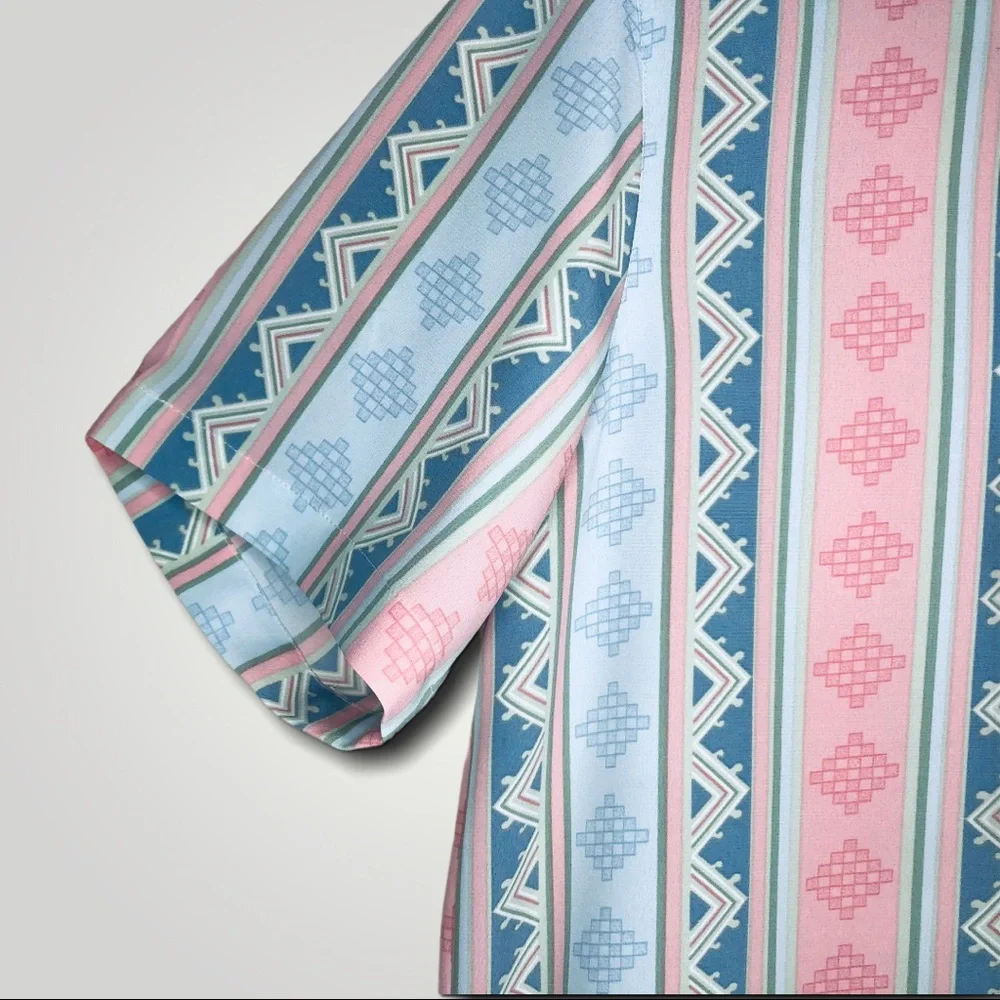 ALFRED DUNNER pink and blue shortsleeved blouse 10 - Picture 4 of 6